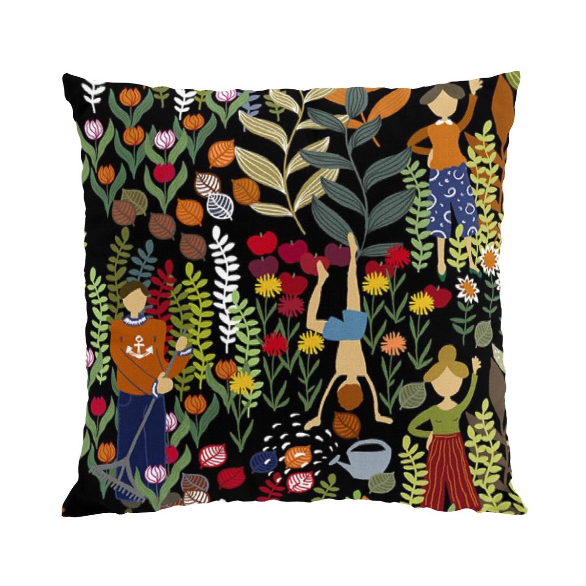Arvidssons Textil Trädgård cushion cover 47x47 cm black-multi