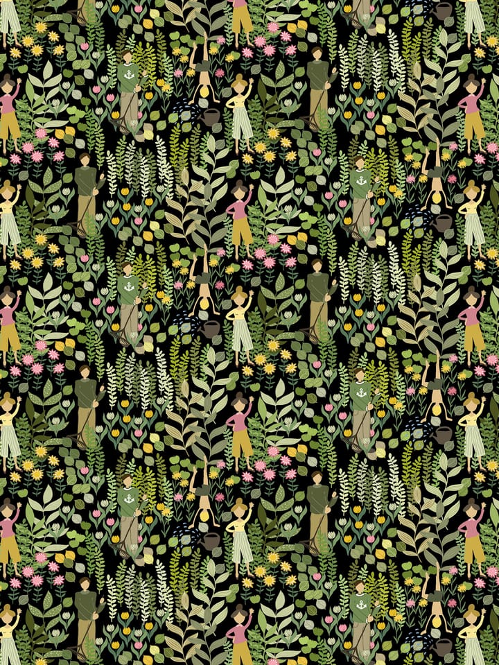 Trädgård fabric - Black-green - Arvidssons Textil