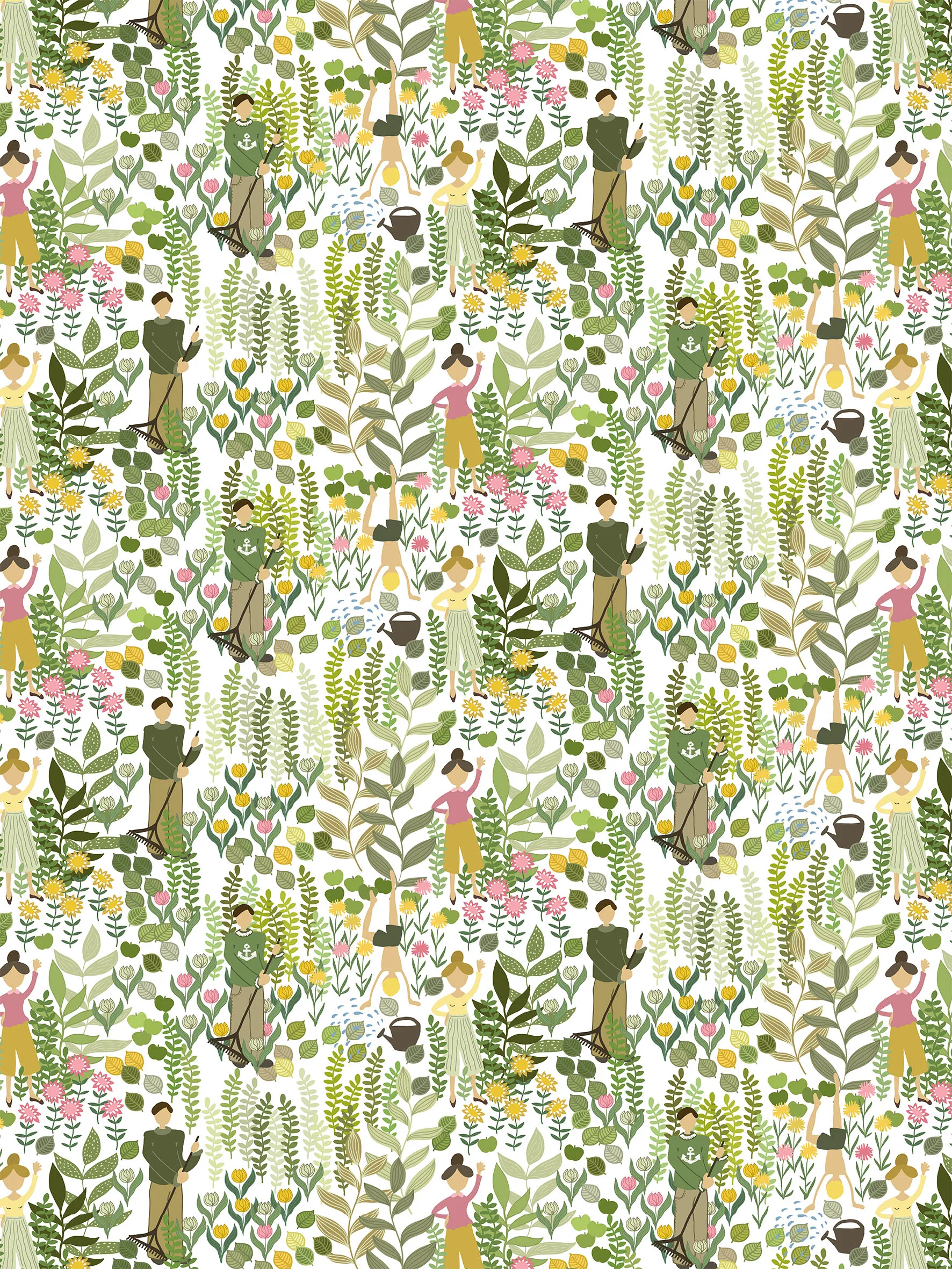 Trädgård oilcloth, Green Arvidssons Textil