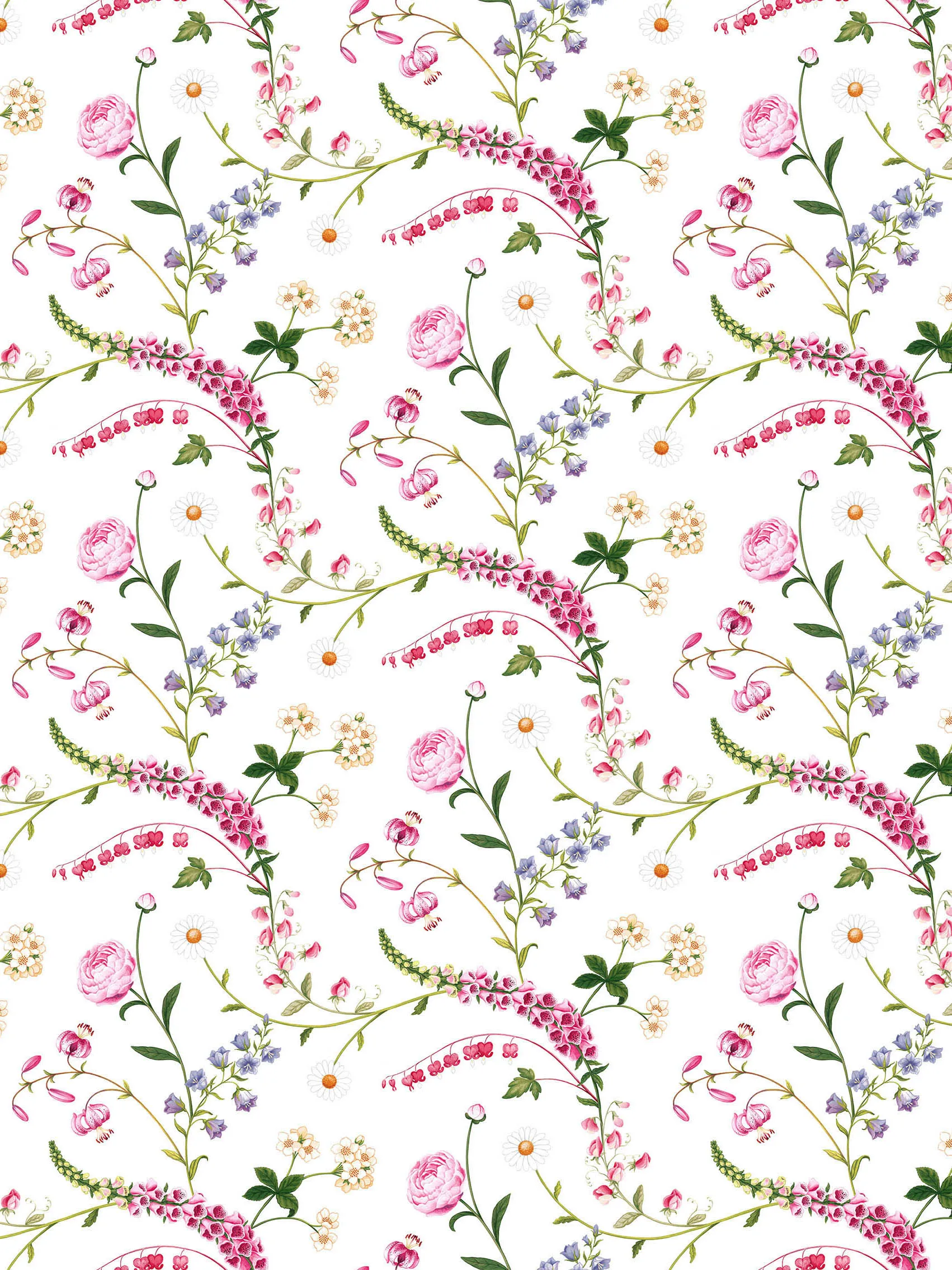 Trädgårdsblom oilcloth, Pink Arvidssons Textil
