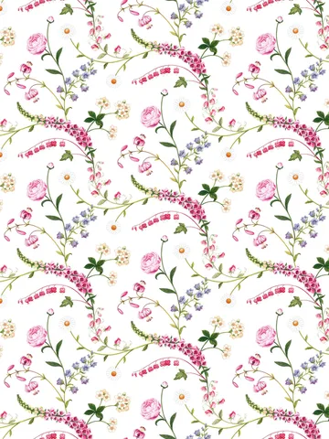 Trädgårdsblom oilcloth - Pink - Arvidssons Textil