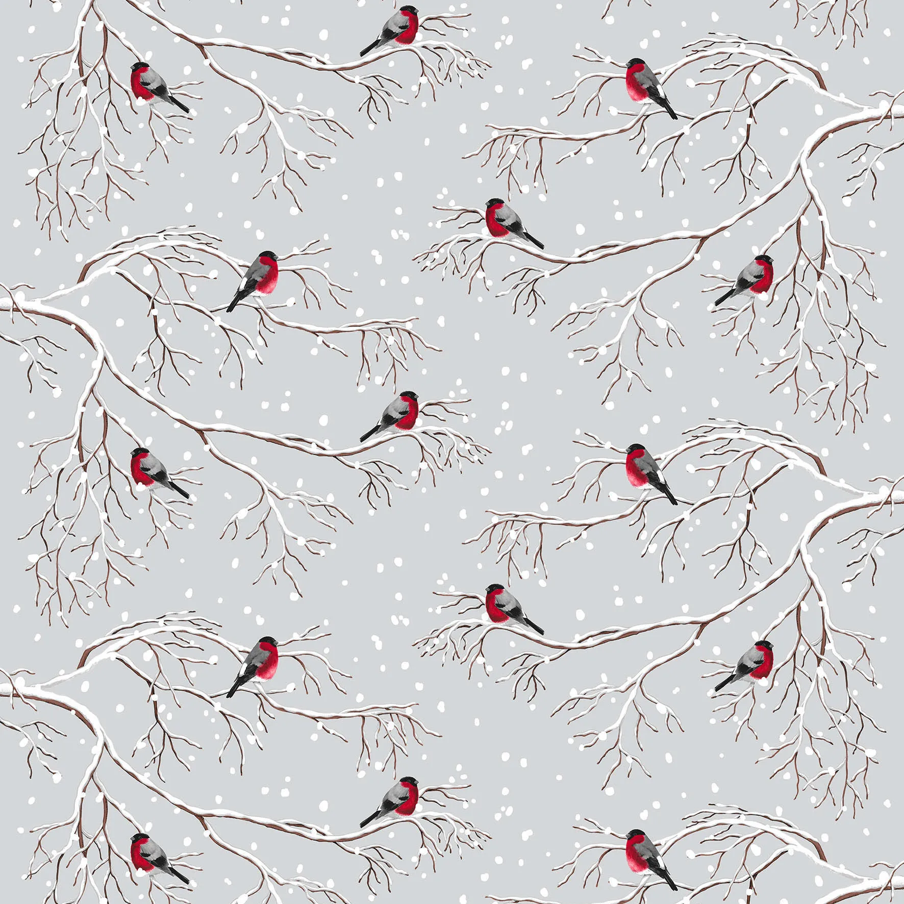 Vinterland fabric, grey Arvidssons Textil