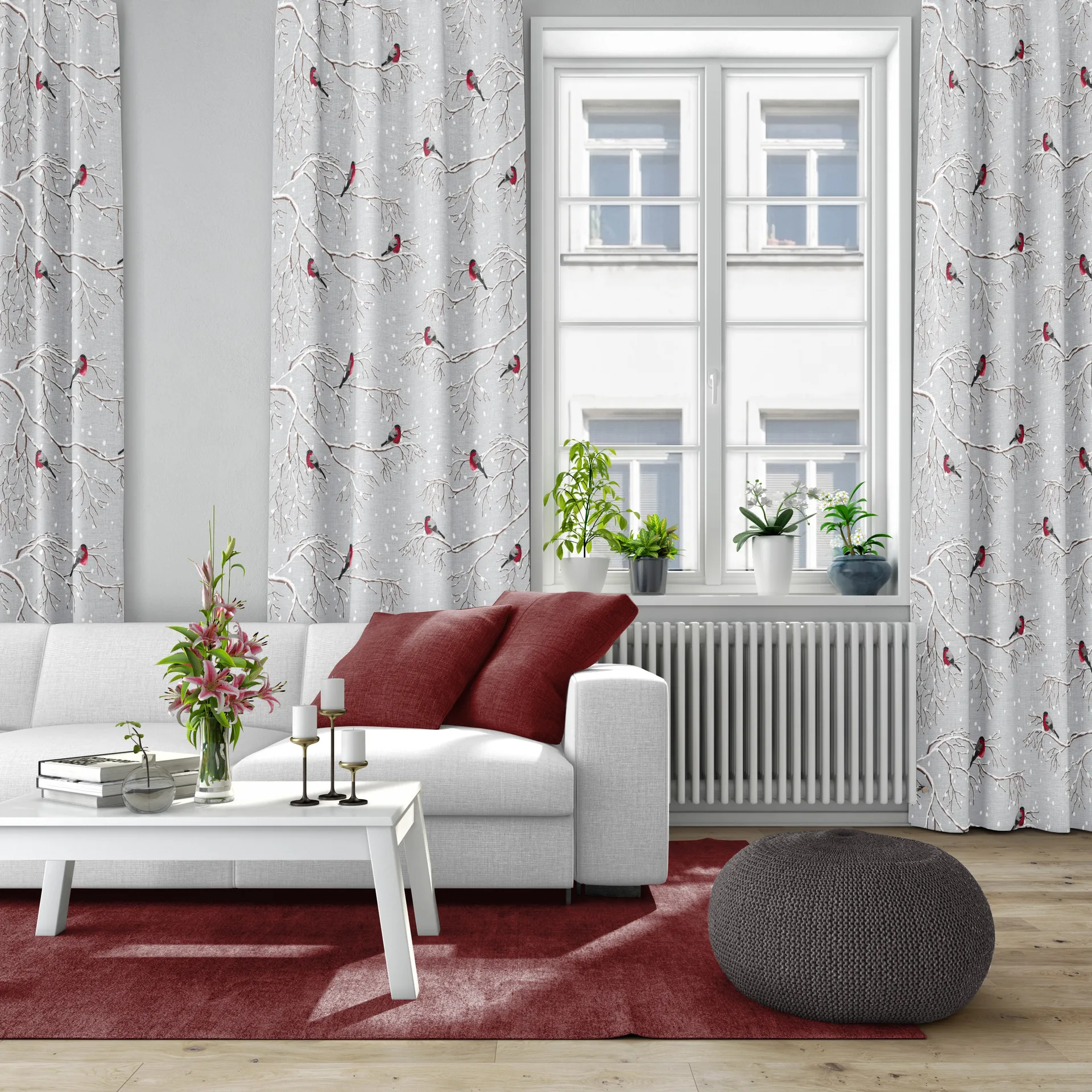Vinterland fabric, grey Arvidssons Textil