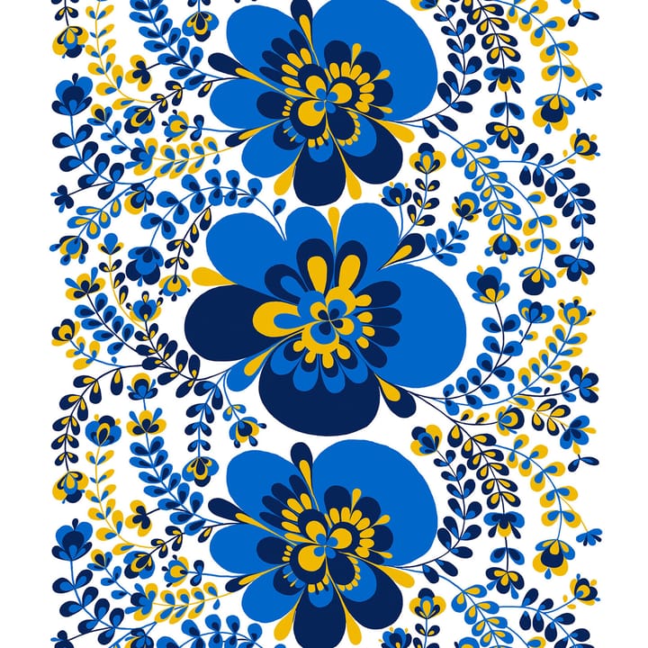 Viveka fabric - blue-yellow - Arvidssons Textil