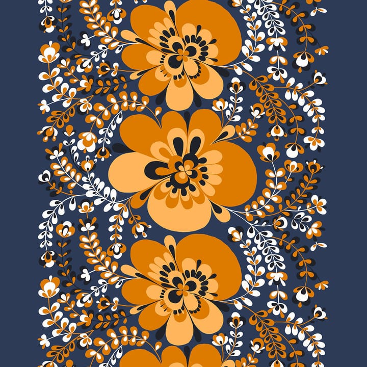 Viveka fabric, orange-blue Arvidssons Textil