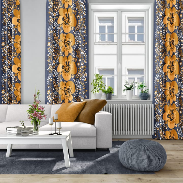 Viveka fabric, orange-blue Arvidssons Textil