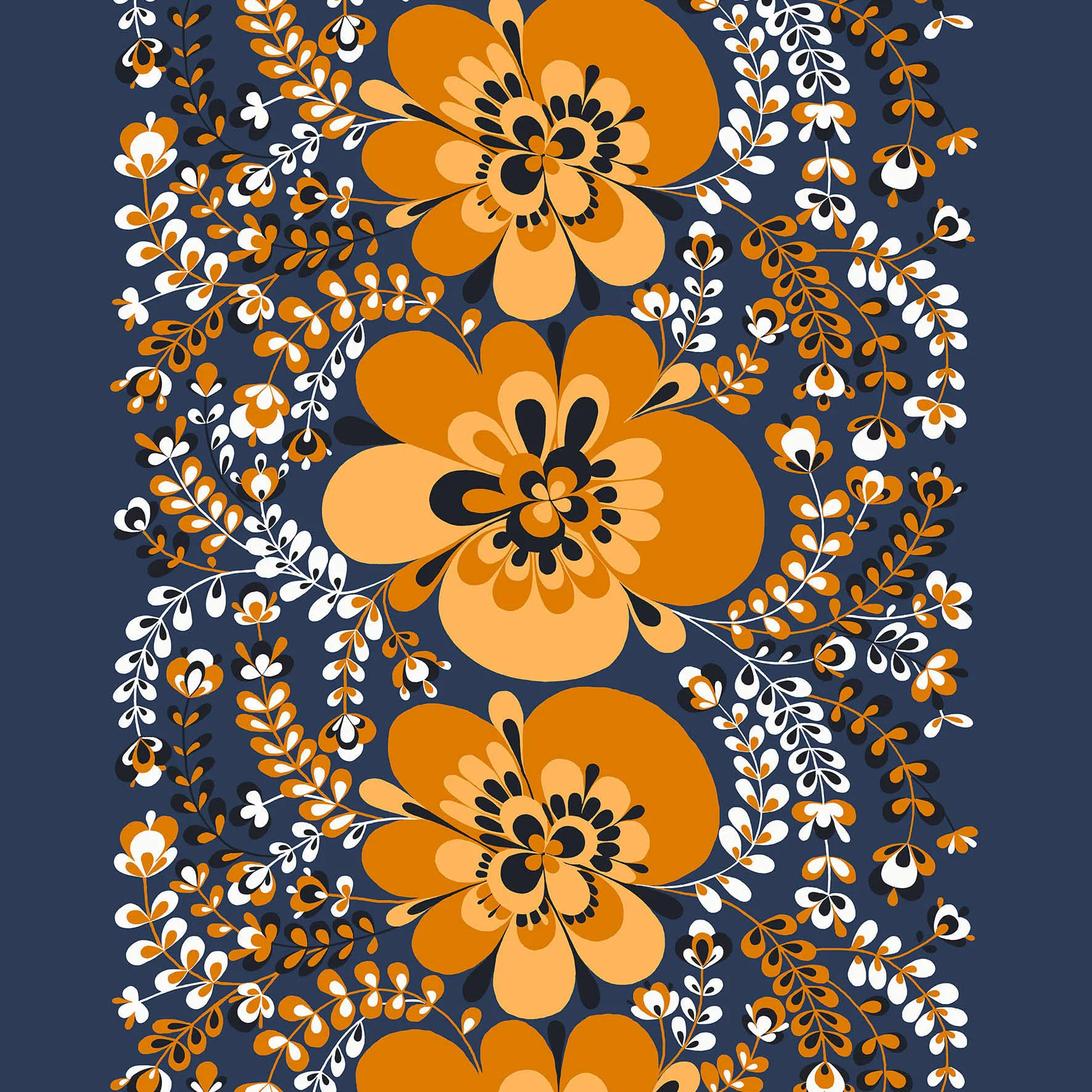 Vivoaka oilcloth, orange-blue Arvidssons Textil