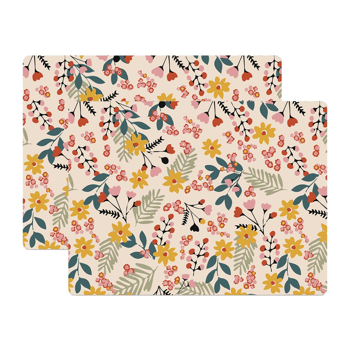 Åry Home Flower placemat 30x40 cm 2-pack Pink | Scandinavian Design | Placemats | Multi