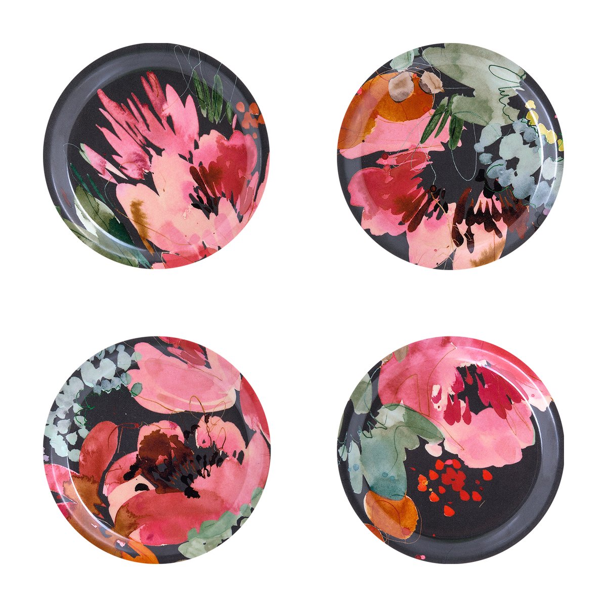 Åry Home Garden Bouquet coaster 4-pack Ø 11 cm | Scandinavian Design | Coasters | Multi