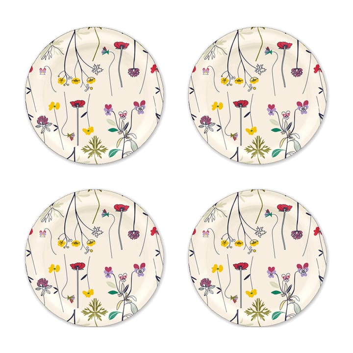 Herbarium coaster Ø11 cm 4-pack - Off-white - Åry Home