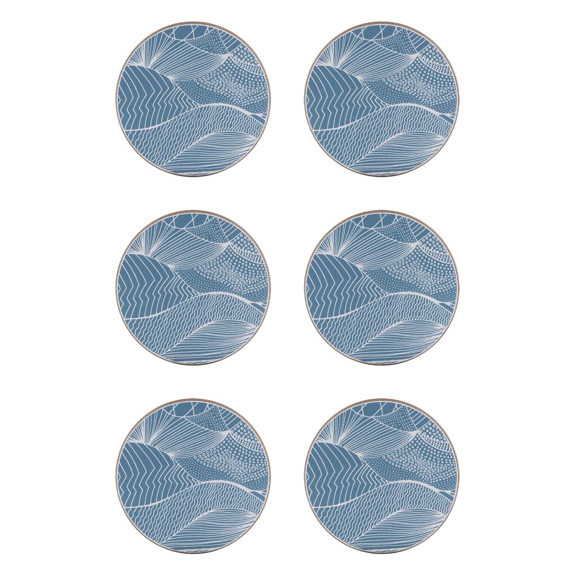 Åry Home Japanese Landscape coaster 6-pack Ocean | Scandinavian Design | Coasters | Blue