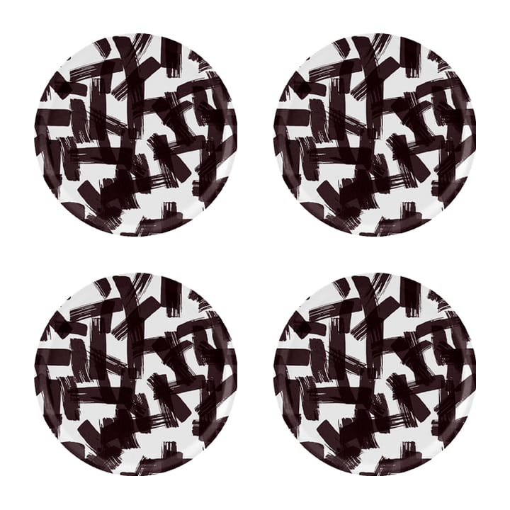 Kryss coaster Ø11 cm 4-pack - Black-white - Åry Home