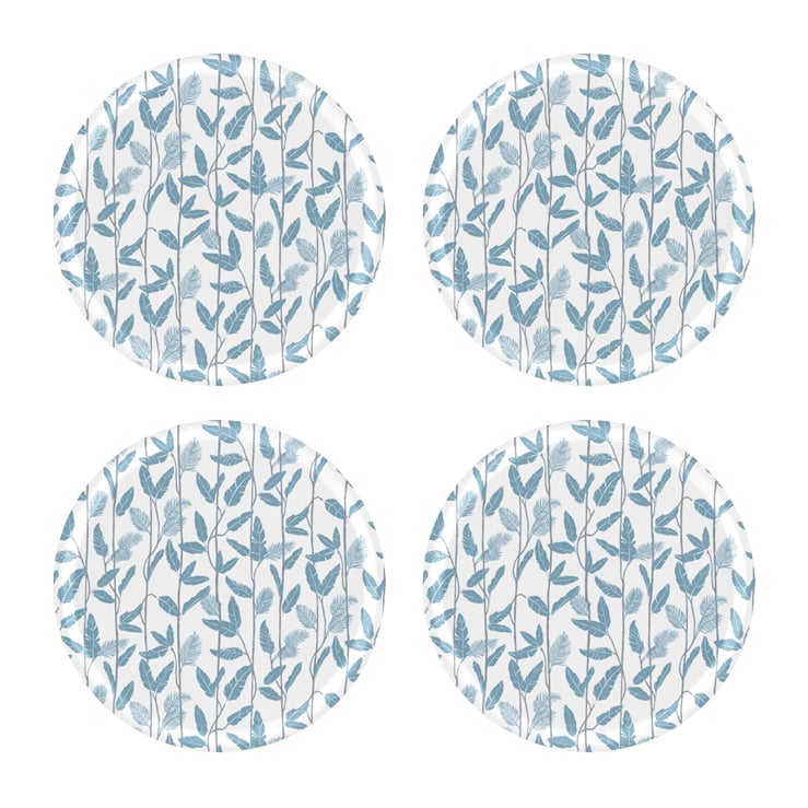 Åry Home Mougli Blue coaster Ø11 cm 4-pack Blue-white