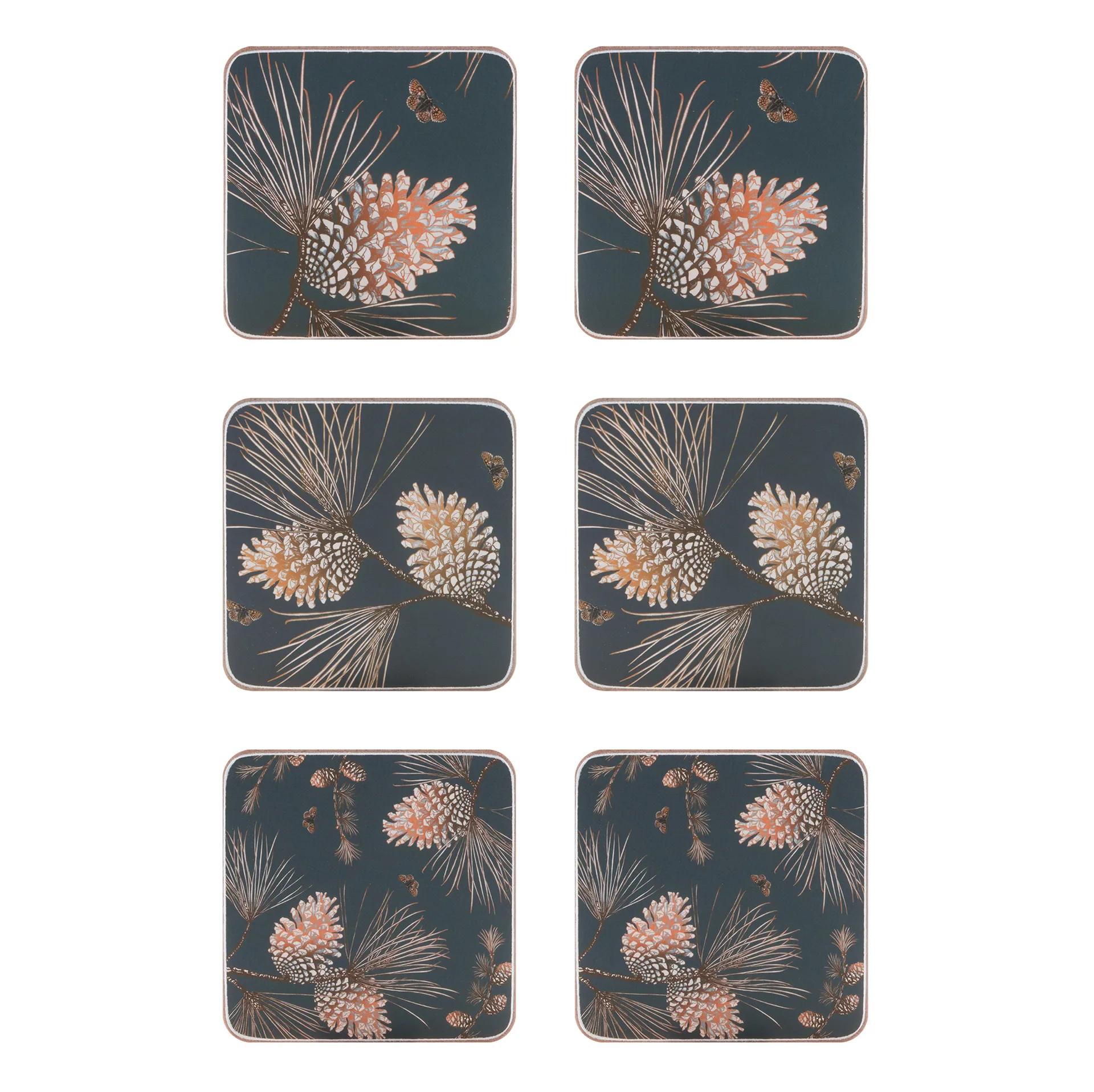 Pine Cone coaster 6-pack, thunder Åry Home