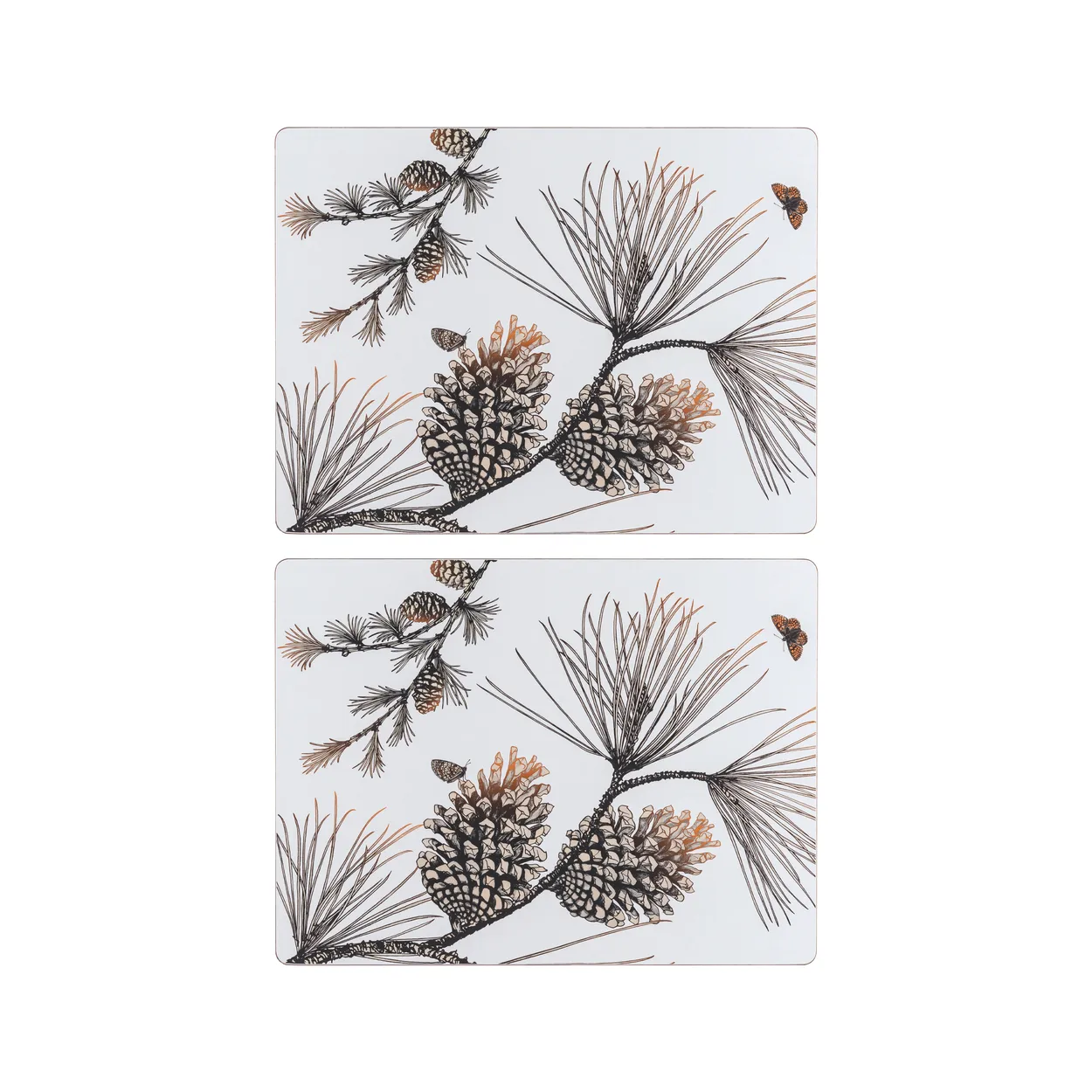 Åry Home Pine Cone placemat 2-pack Cotton white | Scandinavian Design | Placemats | Brown