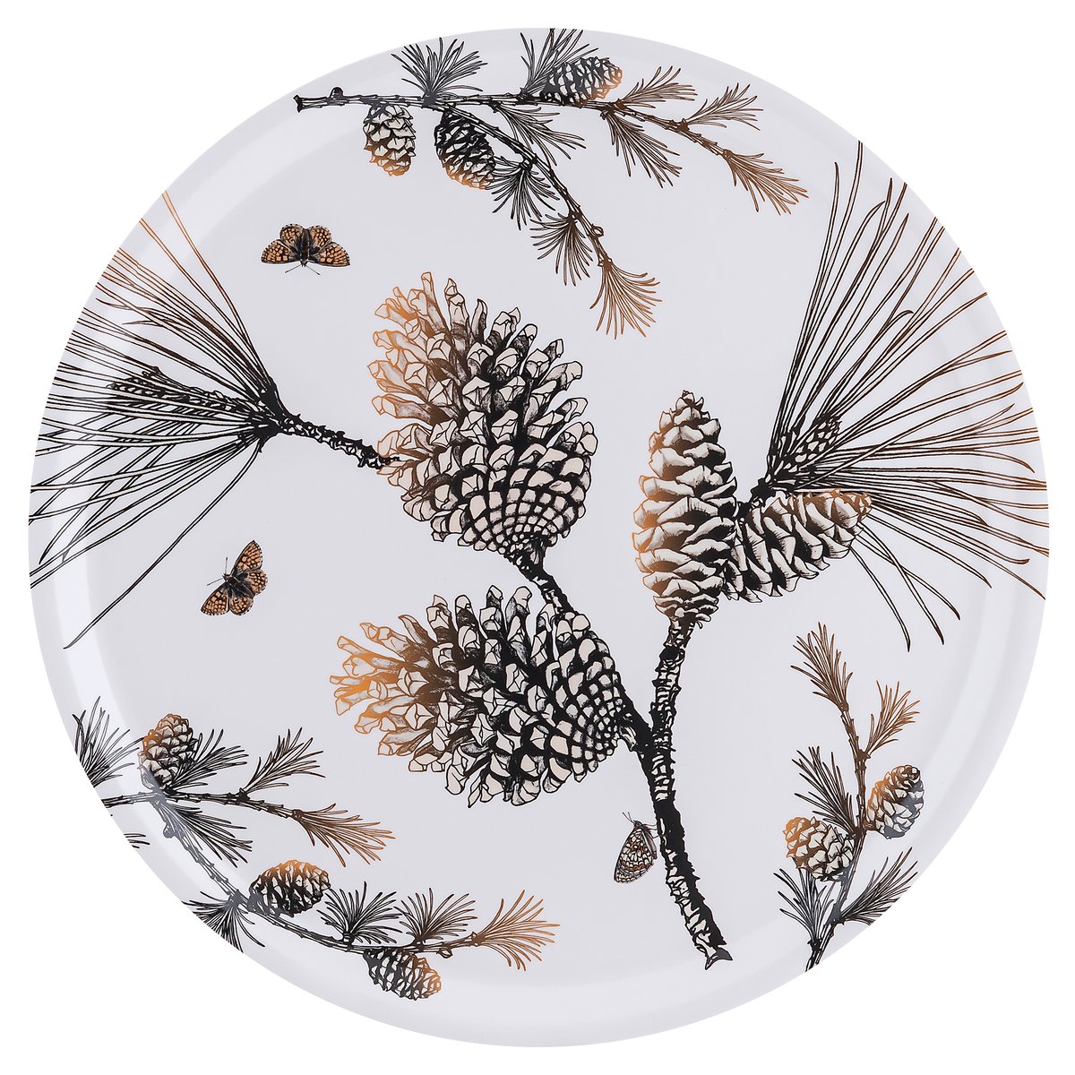 Åry Home Pine Cone tray o 38 cm Cotton white | Scandinavian Design | Trays | White
