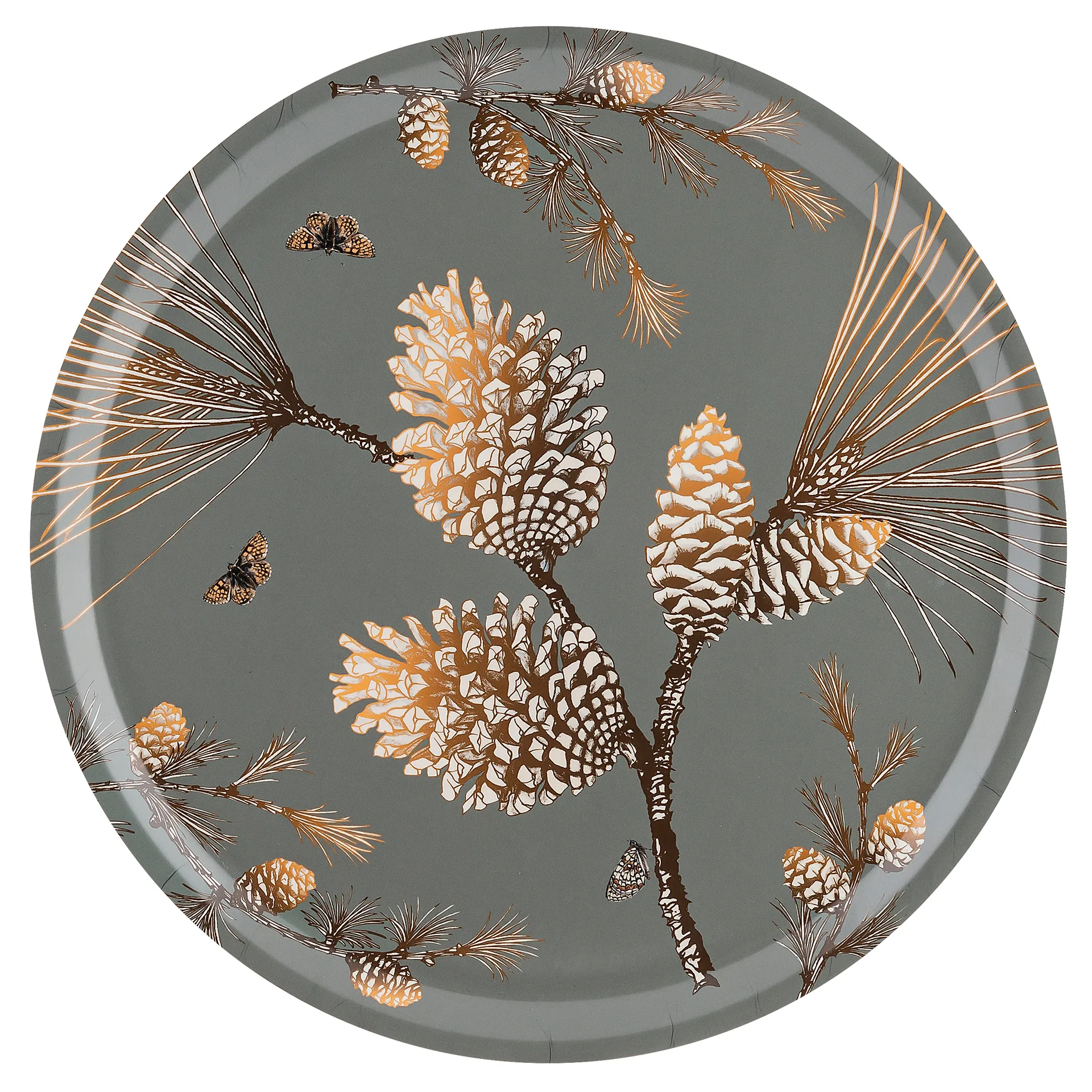 Pine Cone tray Ø 38 cm, Moss grey Åry Home