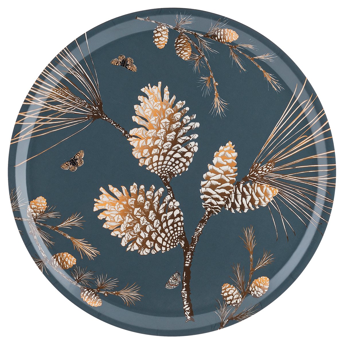 Åry Home Pine Cone tray o 38 cm Thunder blue | Scandinavian Design | Trays | Blue