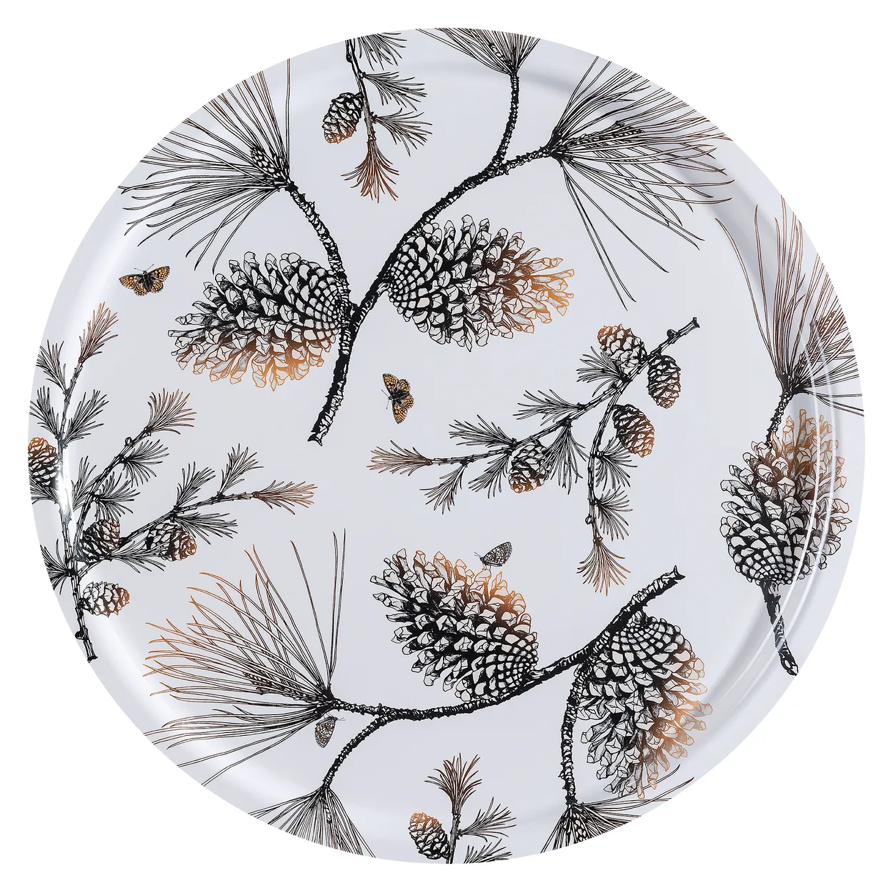 Åry Home Pine Cone tray o 65 cm Cotton white | Scandinavian Design | Trays | White