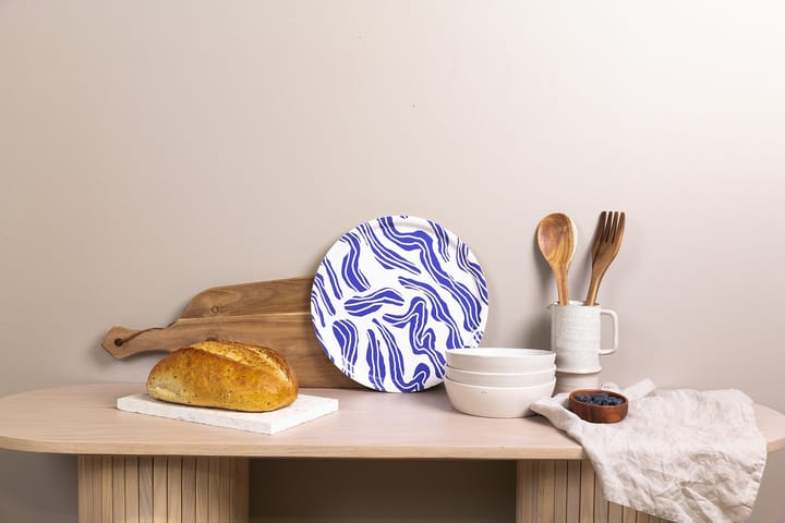 Sudd tray Ø38 cm - Blue-white - Åry Home