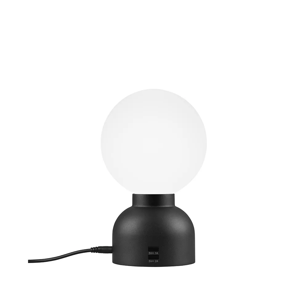 Ateljé Lyktan Pluggie table lamp Black, opal glass | Scandinavian Design | Desk & table lamps | Black