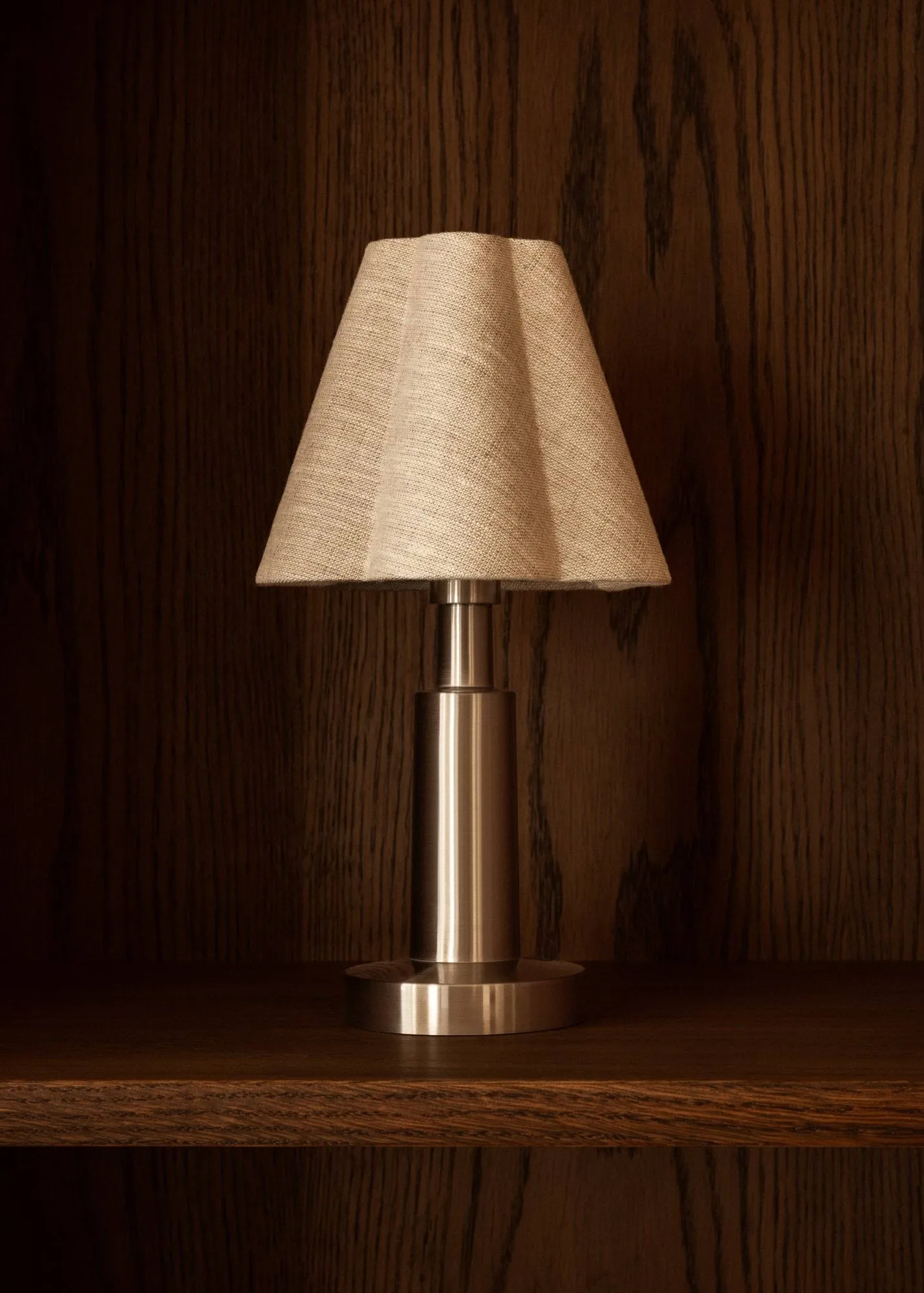 Admiral portable table lamp, Chrome-linen, 27 cm Audo Copenhagen