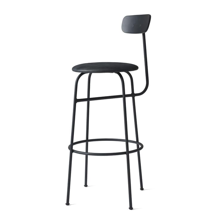 Afteroom barstool leather seat - Black-black - Audo Copenhagen