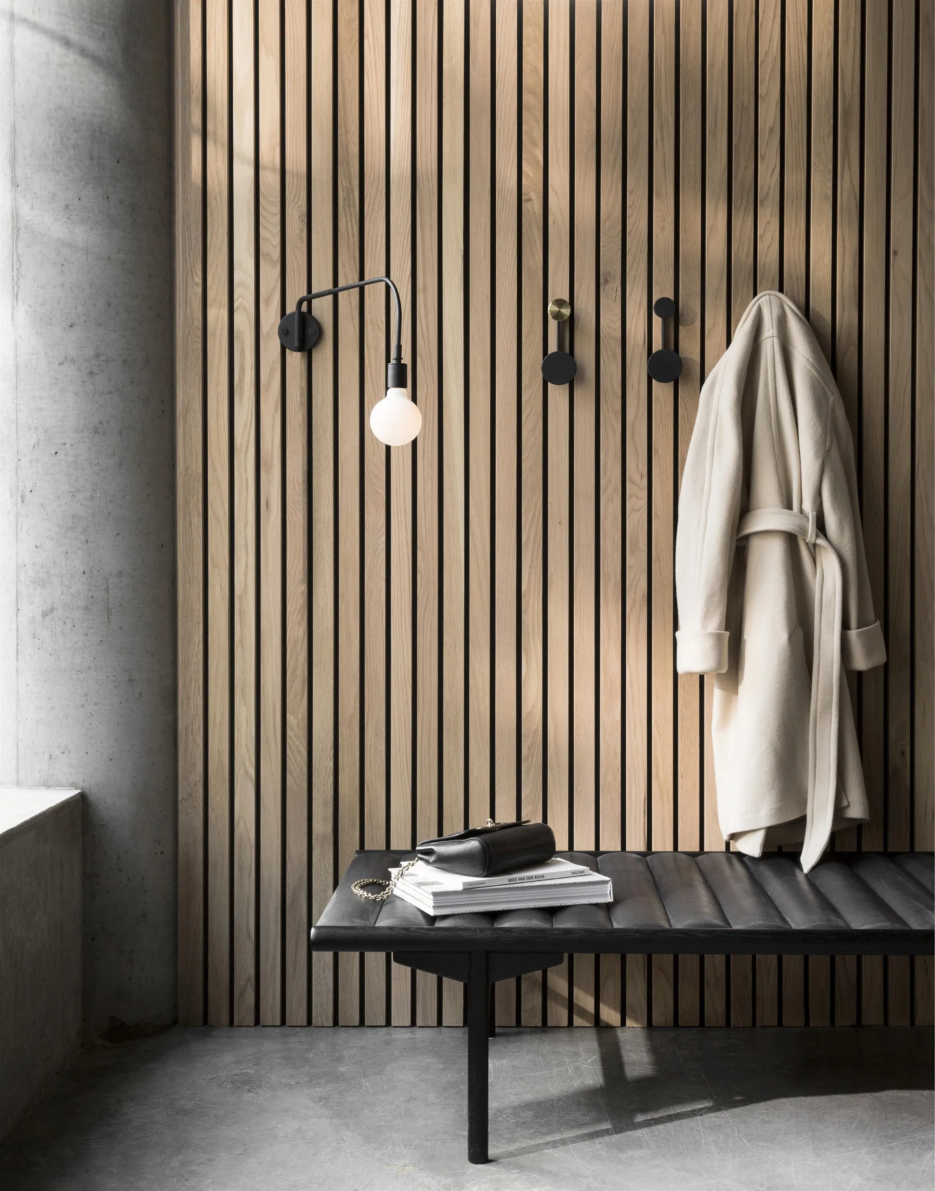 Afteroom clothes hanger small, black brass Audo Copenhagen