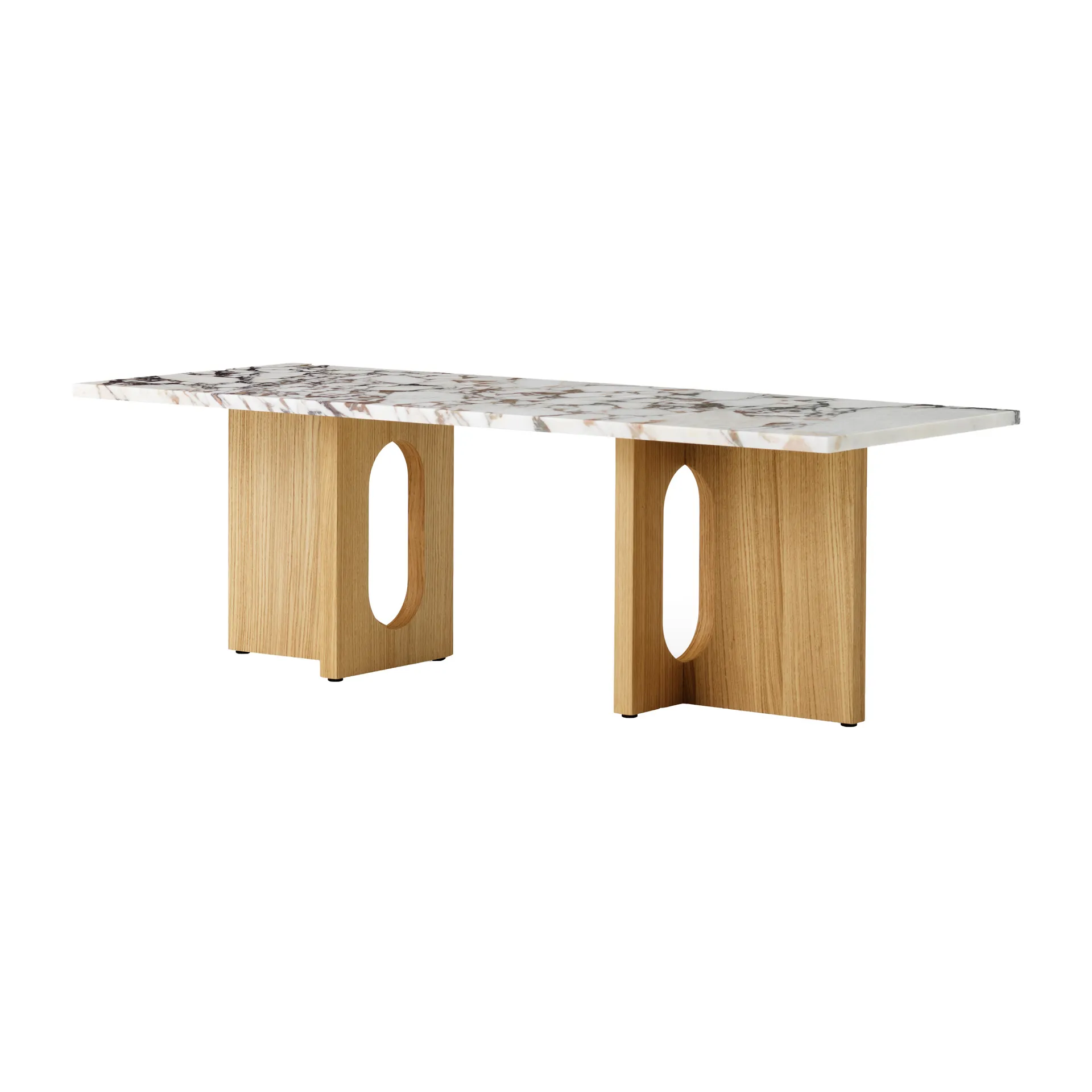 Androgyne lounge table, Natural oak-Calacatta viola Audo Copenhagen