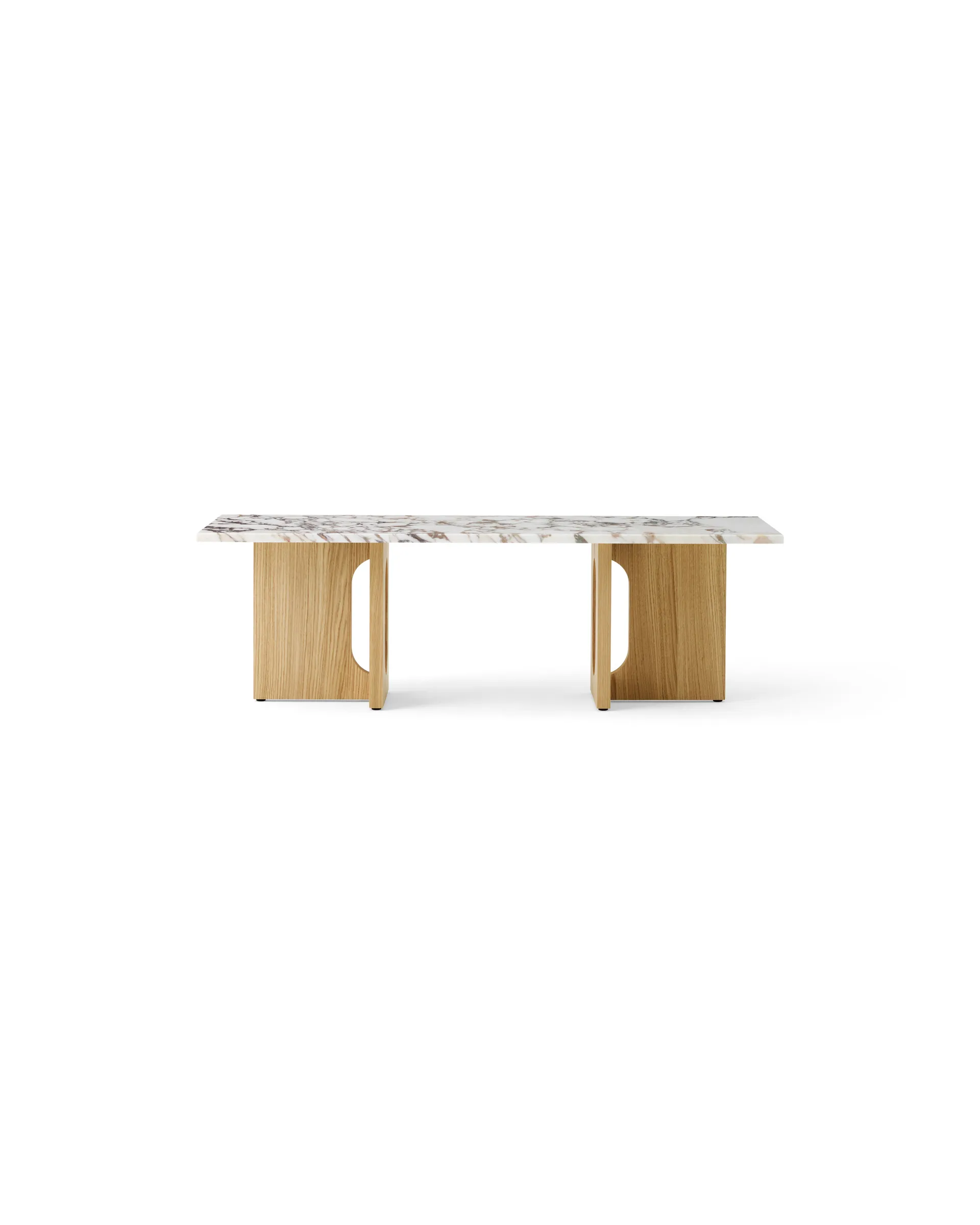 Androgyne lounge table, Natural oak-Calacatta viola Audo Copenhagen