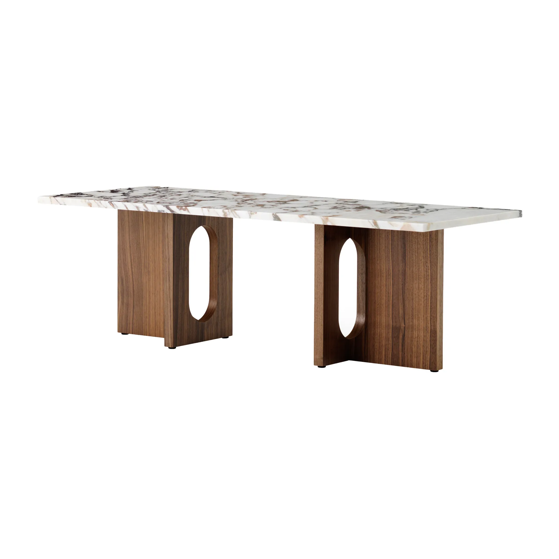 Androgyne lounge table, Walnut-Calacatta viola Audo Copenhagen
