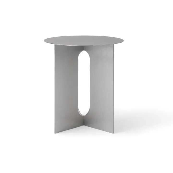 Androgyne side table Ø40x43 cm - Brushed steel - Audo Copenhagen
