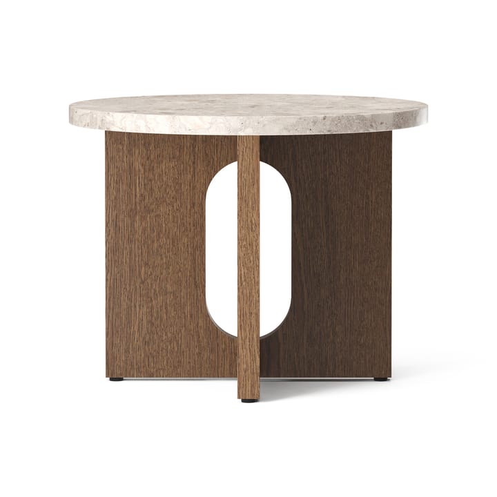 Androgyne side table Ø50 cm dark-stained oak  - Kunis Breccia table top - Audo Copenhagen