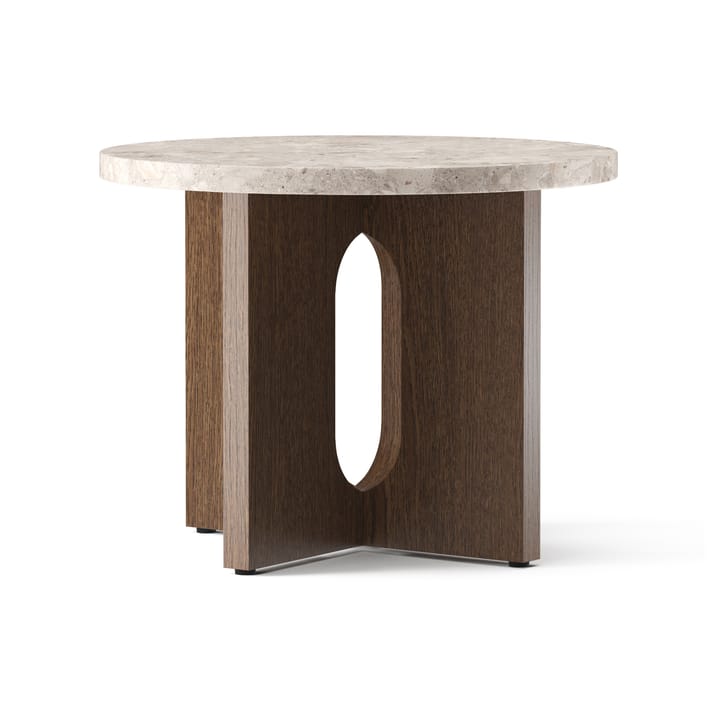 Androgyne side table Ø50 cm dark-stained oak  - Kunis Breccia table top - Audo Copenhagen