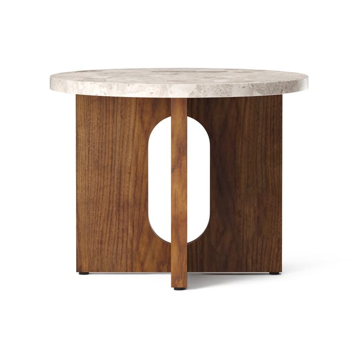 Androgyne side table Ø50 cm walnut base - Kunis Breccia table top - Audo Copenhagen