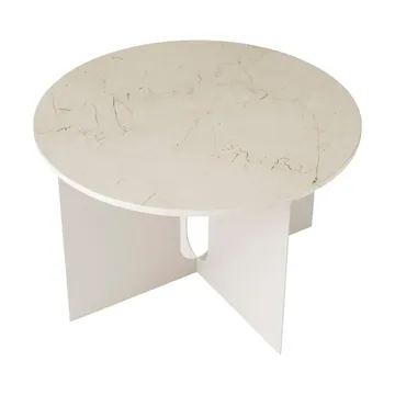 Androgyne side table - Crystal Rose marble-ivory steel, Ø65 cm - Audo Copenhagen