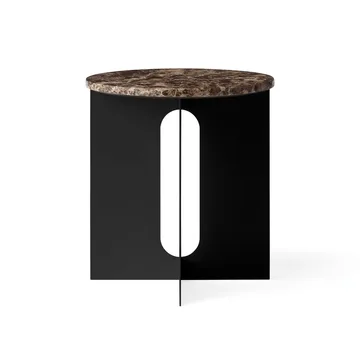 Androgyne side table - Emperador marble-black steel, Ø42 cm - Audo Copenhagen