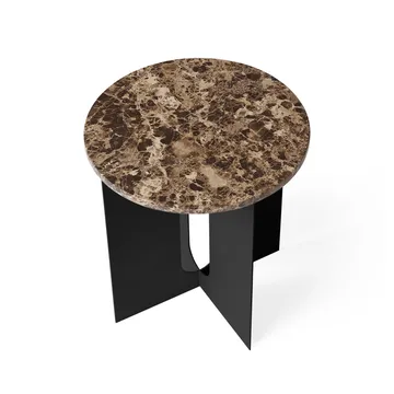 Androgyne side table - Emperador marble-black steel, Ø42 cm - Audo Copenhagen
