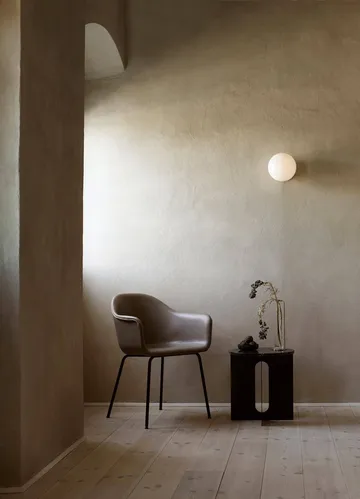 Androgyne side table - Emperador marble-black steel, Ø42 cm - Audo Copenhagen