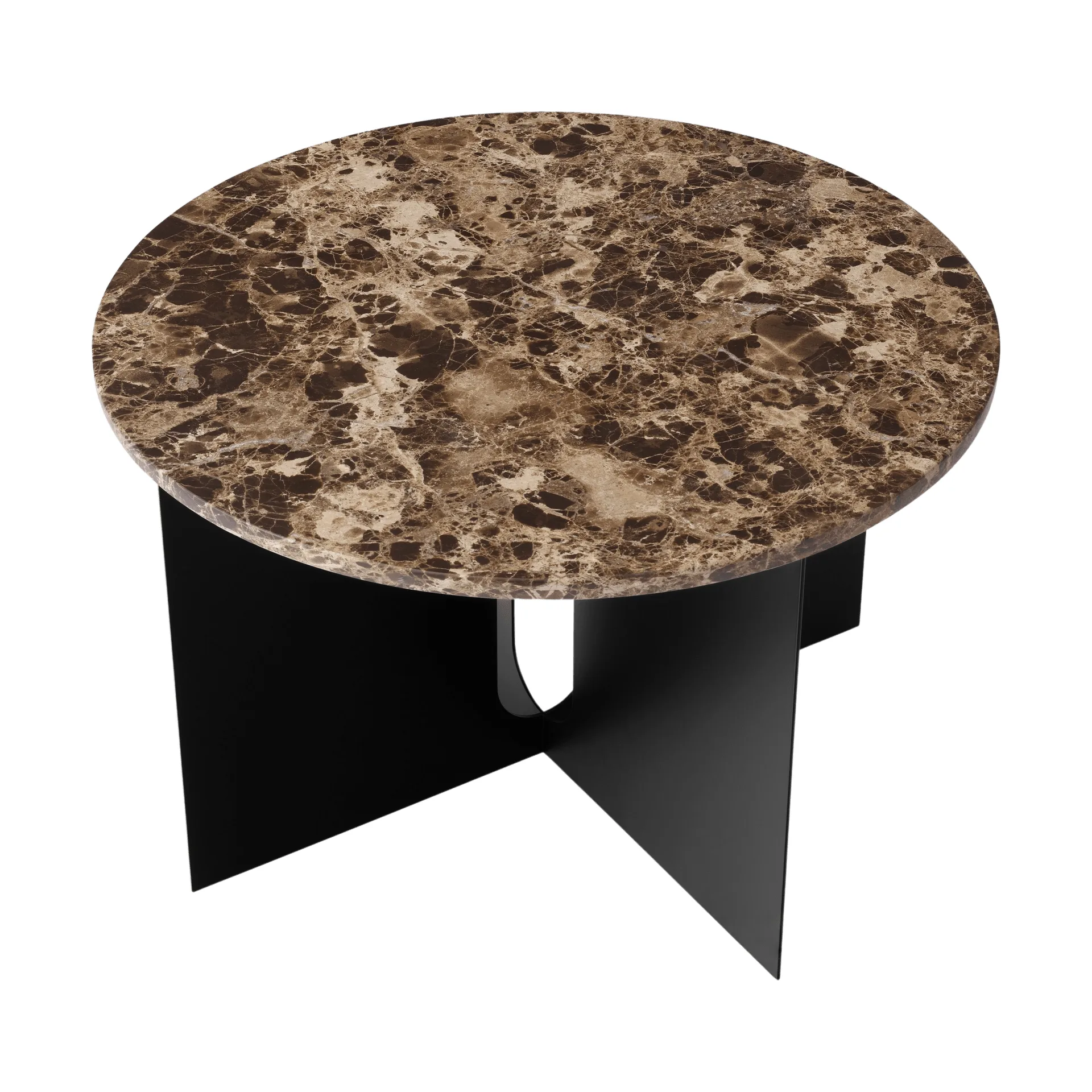 Androgyne side table, Emperador marble-black steel, Ø65 cm Audo Copenhagen