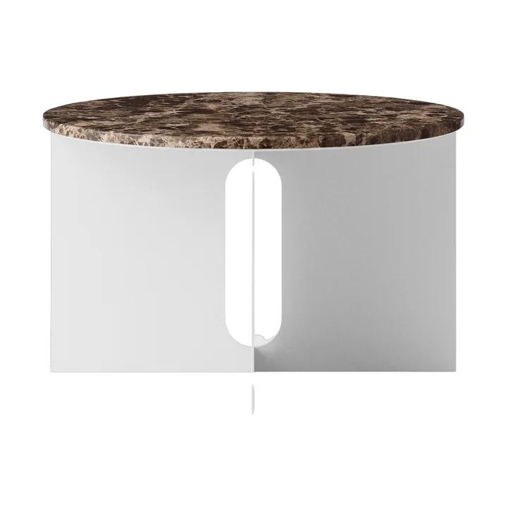 Androgyne side table - Emperador marble-brushed steel, Ø65 cm - Audo Copenhagen