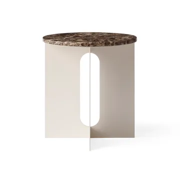 Androgyne side table - Emperador marble-ivory steel, Ø42 cm - Audo Copenhagen