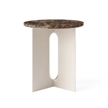 Androgyne side table - Emperador marble-ivory steel, Ø42 cm - Audo Copenhagen