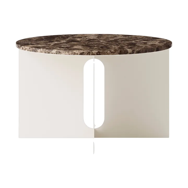 Androgyne side table - Emperador marble-ivory steel, Ø65 cm - Audo Copenhagen