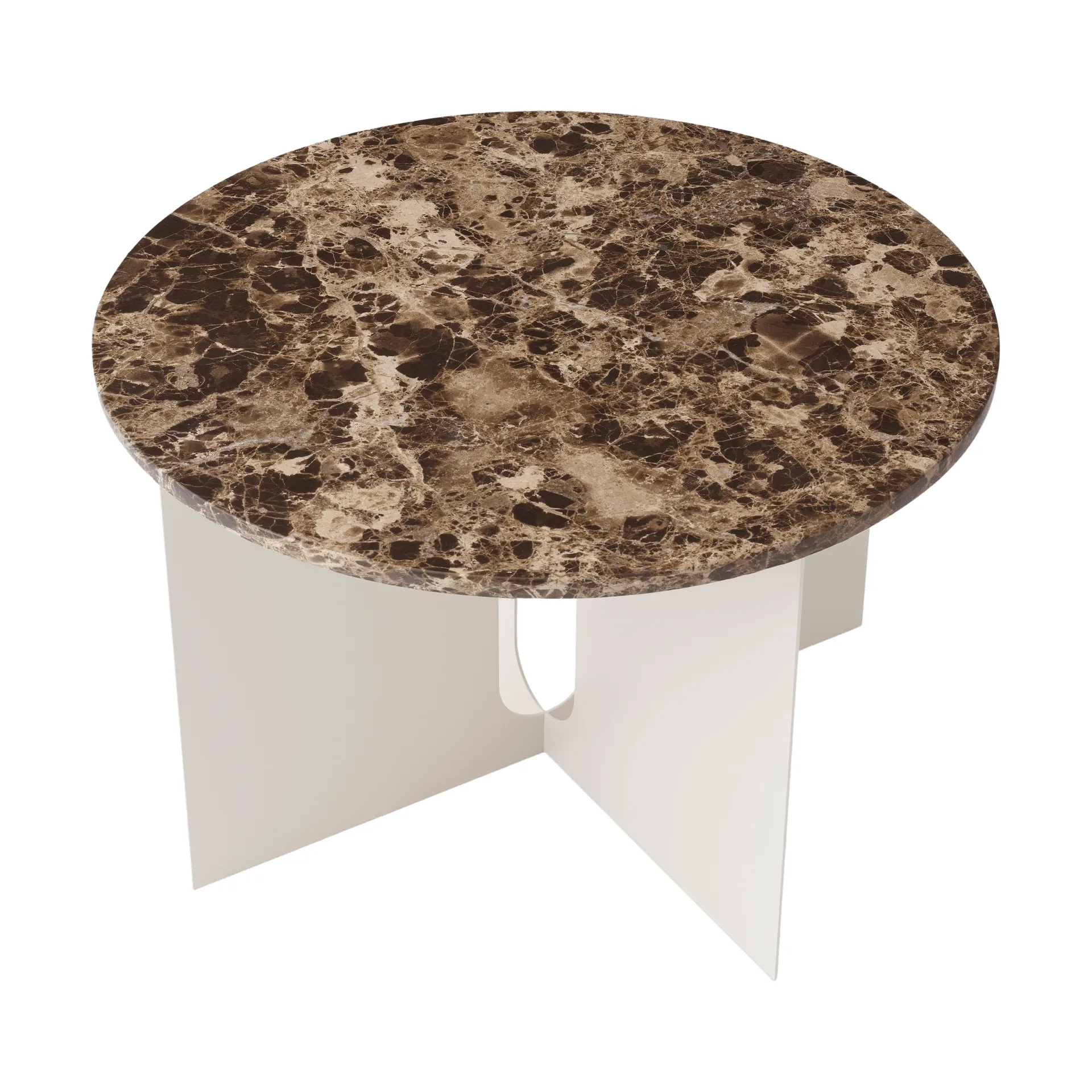 Androgyne side table, Emperador marble-ivory steel, Ø65 cm Audo Copenhagen