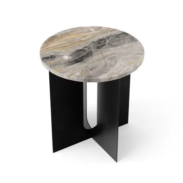 Androgyne side table - Grey Galaxy marble-black steel, Ø42 cm - Audo Copenhagen