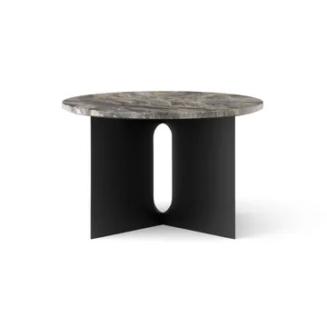 Androgyne side table - Grey Galaxy marble-black steel, Ø65 cm - Audo Copenhagen
