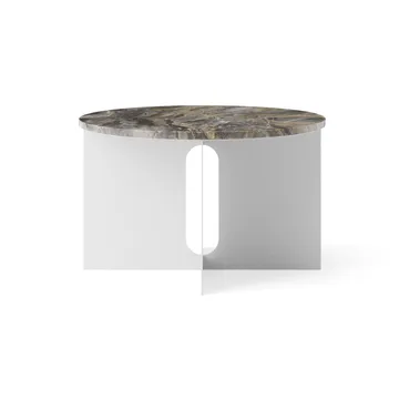 Androgyne side table - Grey Galaxy marble-brushed steel, Ø65 cm - Audo Copenhagen