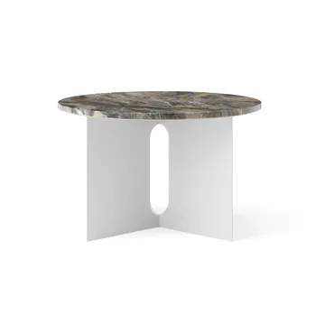 Androgyne side table - Grey Galaxy marble-brushed steel, Ø65 cm - Audo Copenhagen