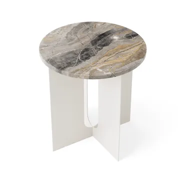 Androgyne side table - Grey Galaxy marble-ivory steel, Ø42 cm - Audo Copenhagen